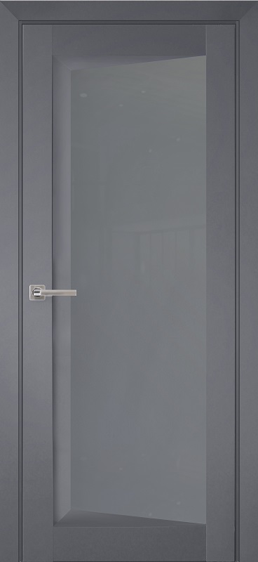 Двери в интерьере - Дверь ДР Перфекто экошпон 105 бархат серый, стекло серое