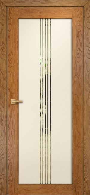 Двери в интерьере - Дверь Оникс Контур дуб золотистый/эмаль слоновая кость по МДФ, глухая