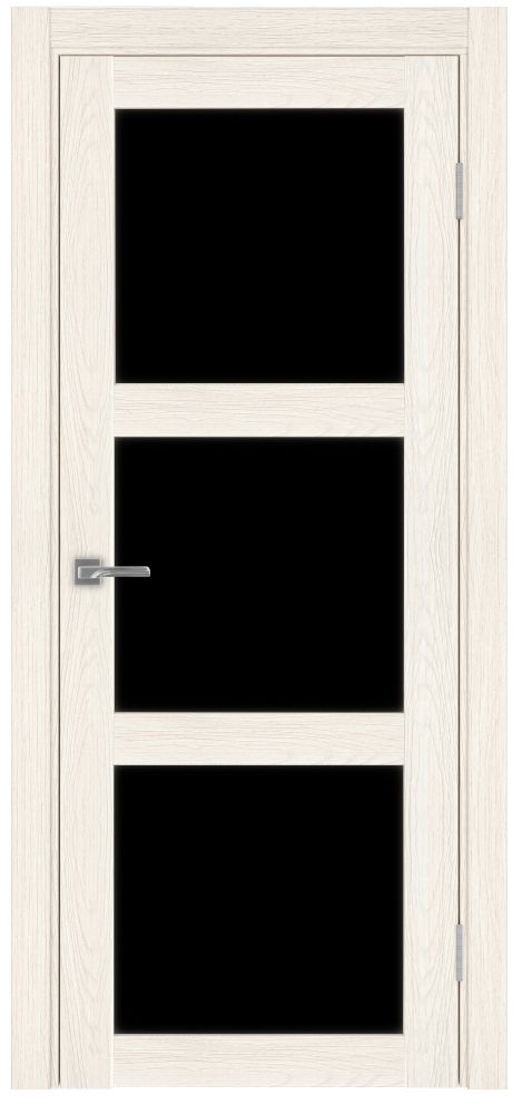 Двери в интерьере - Дверь Эко 530.222 ясень светлый, lacobel черный