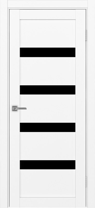 Двери в интерьере - Дверь Эко 505.12 белый снежный, lacobel  черный