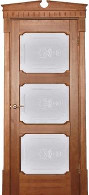 Двери в интерьере - Дверь Итальянская Легенда массив ольхи ОЛ7.3 орех 10%, стекло мателюкс