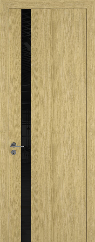 Двери в интерьере - Дверь Z K2 toppan дуб натуральный, лакобель black classic, глухая