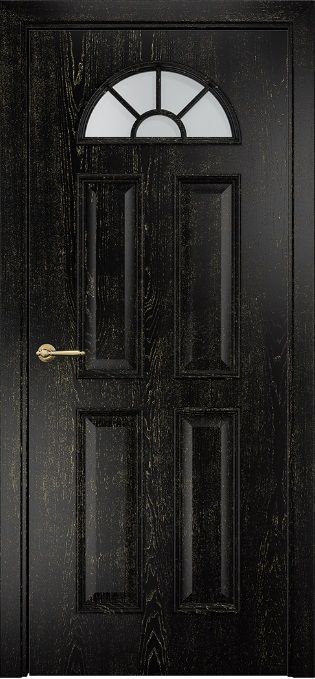 Двери в интерьере - Дверь Оникс Бостон эмаль черная патина золото, глухая