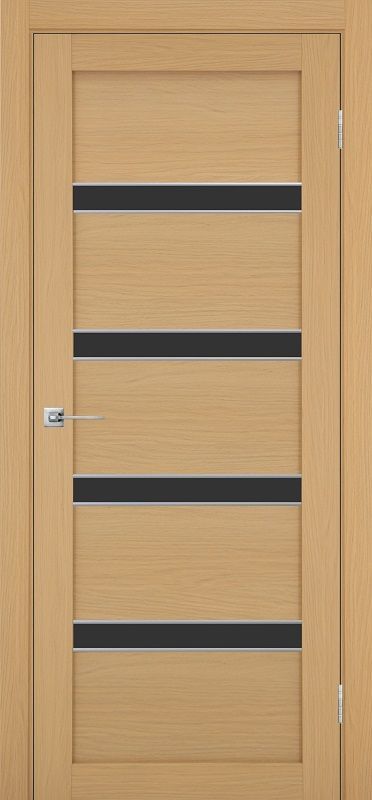 Двери в интерьере - Дверь Эко 505.12 АПС ясень темный молдинг SC, lacobel черный
