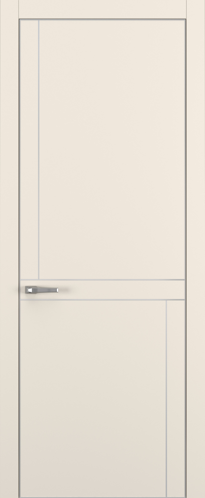Двери в интерьере - Дверь Z K20 полипропилен крем, ALU кромка хром, молдинг серебро, глухая