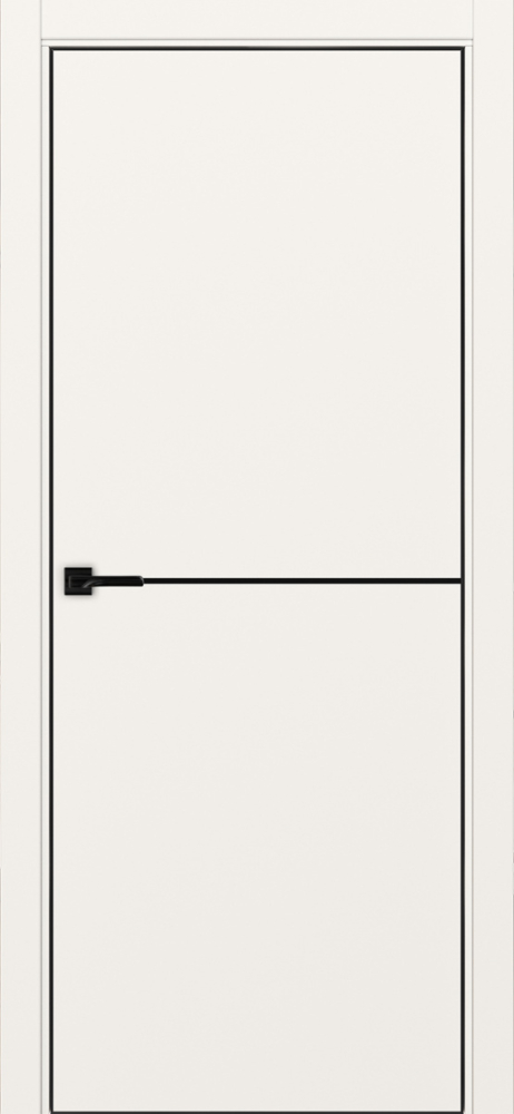 Двери в интерьере - Дверь Эко 202 бежевый молдинг SB, кромка AL черная SB с 4-х сторон, глухая