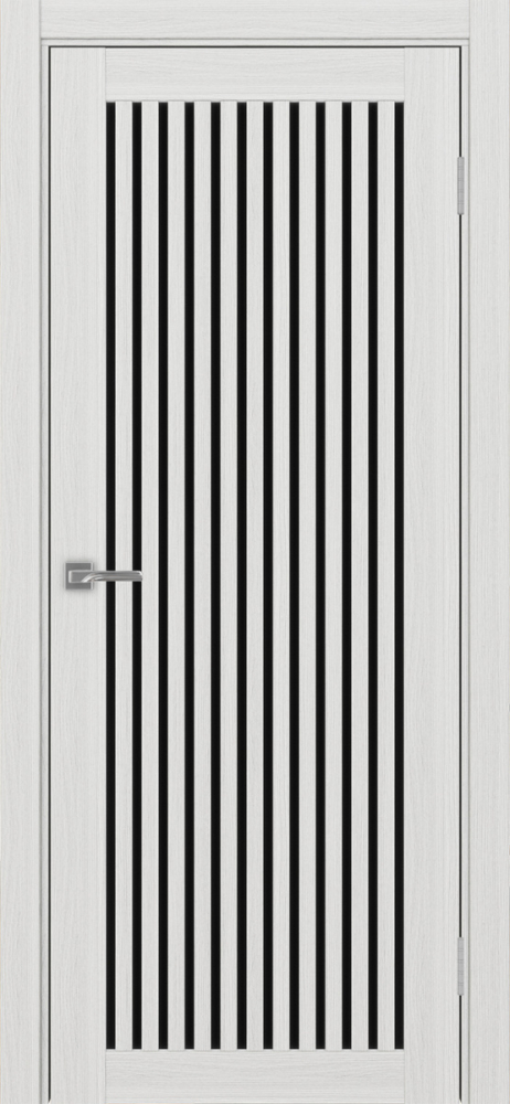 Двери в интерьере - Дверь Эко 543.2 ясень серебристый, lacobel черный