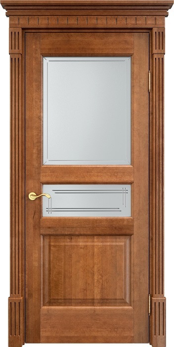 Двери в интерьере - Дверь Итальянская Легенда массив ольхи ОЛ5 орех 10% с патиной, стекло 5-1