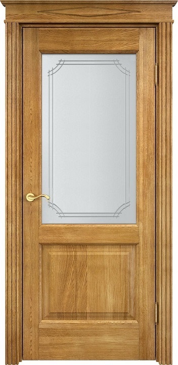 Двери в интерьере - Дверь Итальянская Легенда массив дуба Д13 орех 5%, стекло 13-5