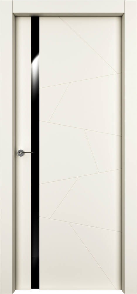 Двери в интерьере - Дверь Берген эмаль RAL 9001, триплекс черный, глухая