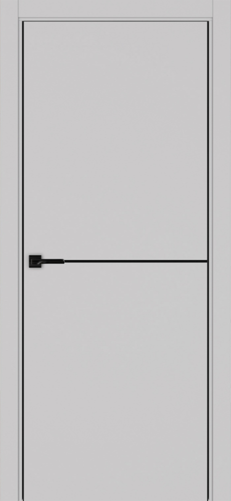 Двери в интерьере - Дверь Эко 202 пепельный молдинг SB, кромка AL черная SB с 2-х сторон, глухая