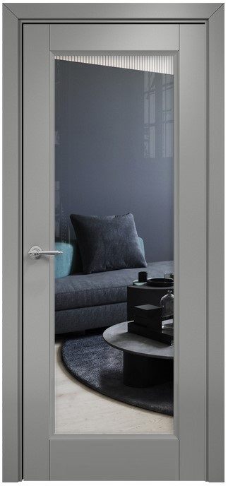 Двери в интерьере - Дверь Оникс Тоскана 1 эмаль RAL 7036, стекло