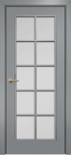 Двери в интерьере - Дверь Оникс Турин фрезерованная эмаль RAL 7040, сатинато с решеткой №1