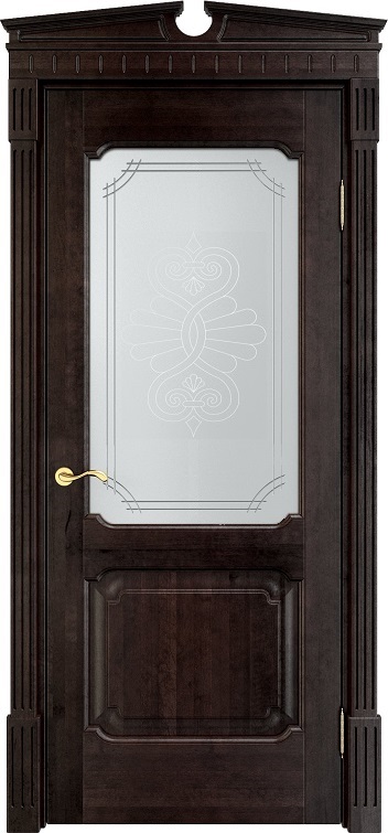 Дверь Итальянская Легенда массив ольхи ОЛ7.2 венге, стекло 7-2