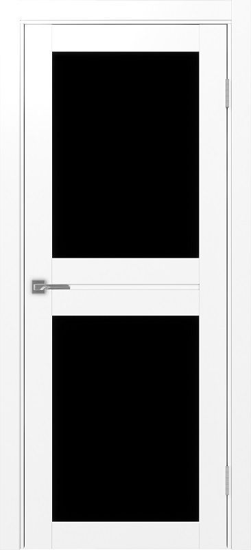 Двери в интерьере - Дверь Эко 520.212 белый снежный, lacobel черный