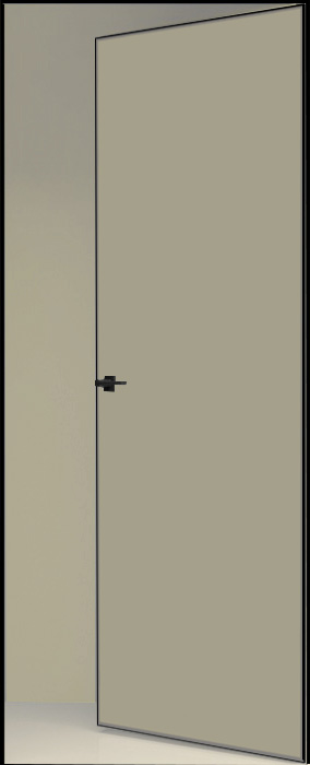 Двери в интерьере - Дверь скрытая ИУ-42 AL black с 4-х сторон, эмаль серый шелк, revers 2,21 м