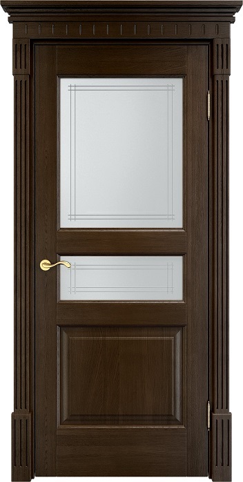 Двери в интерьере - Дверь Итальянская Легенда массив дуба Д5 мореный дуб, стекло 5-3