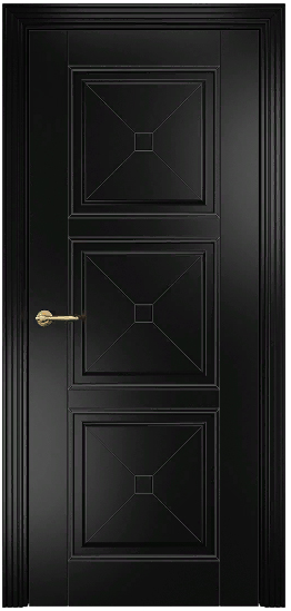Двери в интерьере - Дверь Оникс Орлеан фрезерованная эмаль черная, глухая