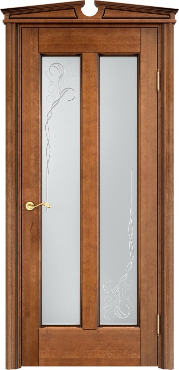 Двери в интерьере - Дверь Итальянская Легенда массив ольхи ОЛ102 орех 10% с патиной, стекло 102-2