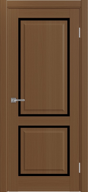 Двери в интерьере - Дверь Эко 602С.2121 ОФ4 орех, lacobel черный