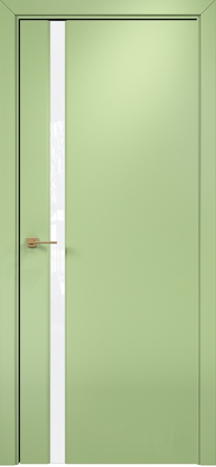 Двери в интерьере - Дверь Оникс Престиж 1 эмаль фисташковая, триплекс белый