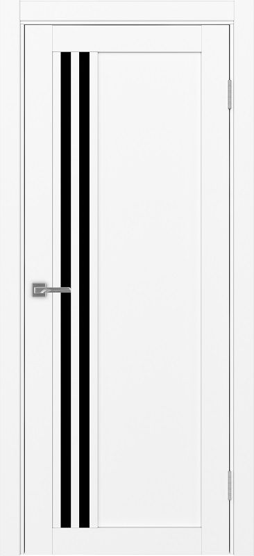 Двери в интерьере - Дверь Эко 555.21 белый снежный, lacobel черный
