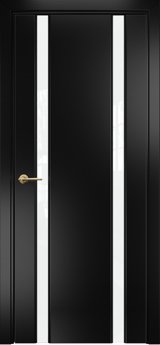 Двери в интерьере - Дверь Оникс Престиж 2 эмаль черная по МДФ, триплекс белый
