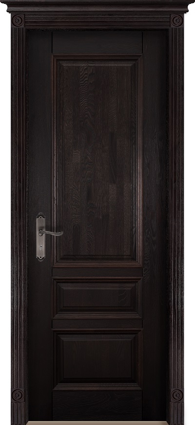 Двери в интерьере - Дверь Ока массив дуба цельные ламели Аристократ №1 венге, глухая