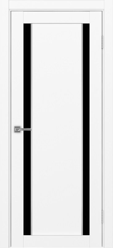 Двери в интерьере - Дверь Эко 522.212 АПП белый снежный молдинг SC, lacobel черный