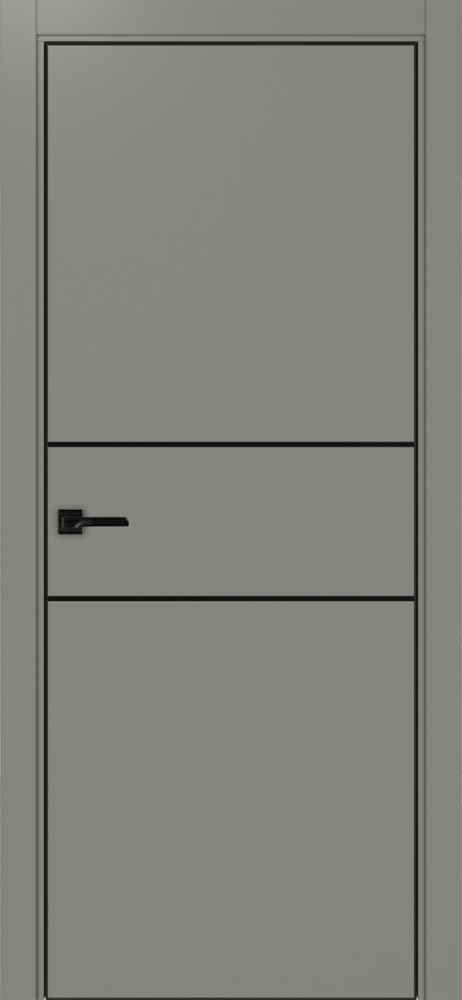 Двери в интерьере - Дверь Эко 203 серый молдинг SB, кромка AL черная SB с 4-х сторон, глухая