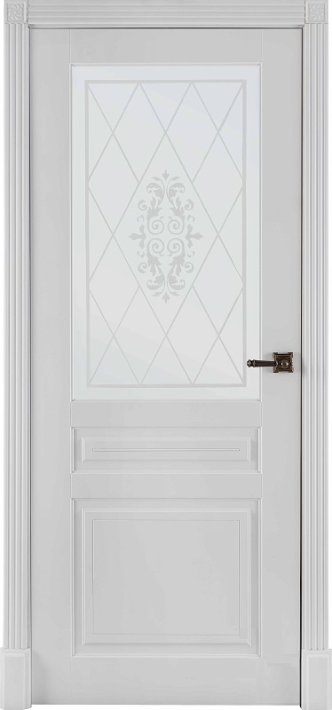 Двери в интерьере - Дверь ДР Finezza Турин эмаль белая, стекло