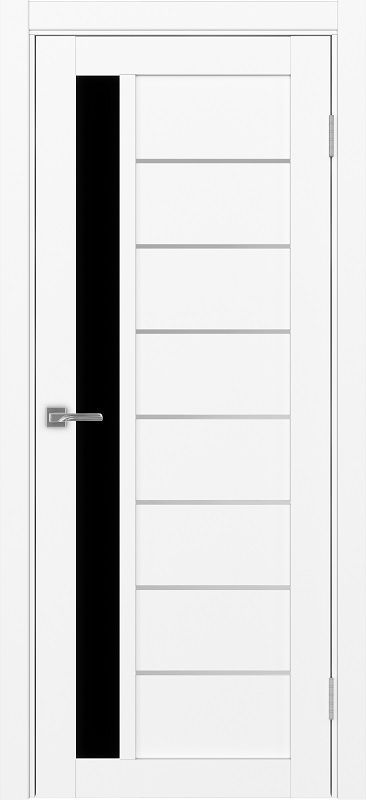 Двери в интерьере - Дверь Эко 554.21 АПП белый снежный молдинг SC, lacobel черный