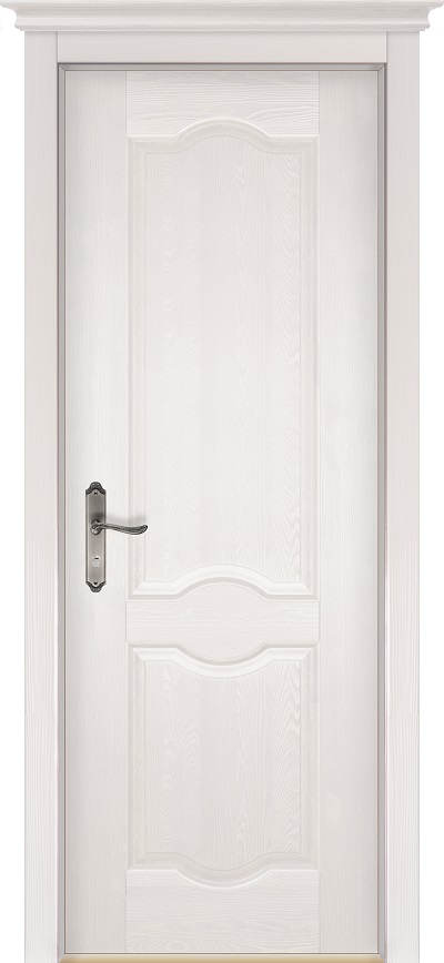 Двери в интерьере - Дверь ОКА браш массив сосны Ферара эмаль слоновая кость, глухая