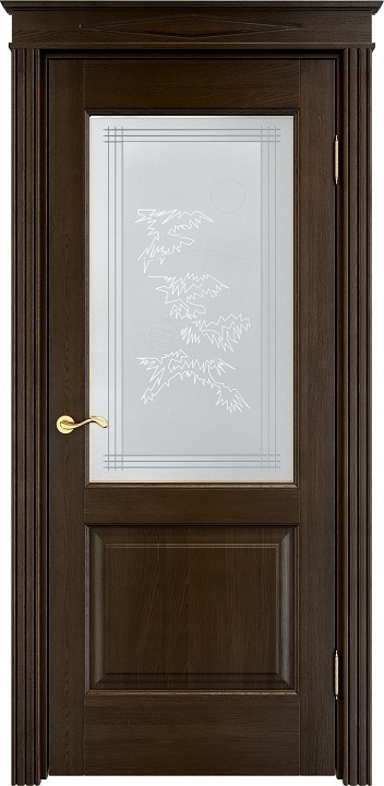 Двери в интерьере - Дверь ПМЦ массив дуба Д13 мореный дуб, стекло 13-2