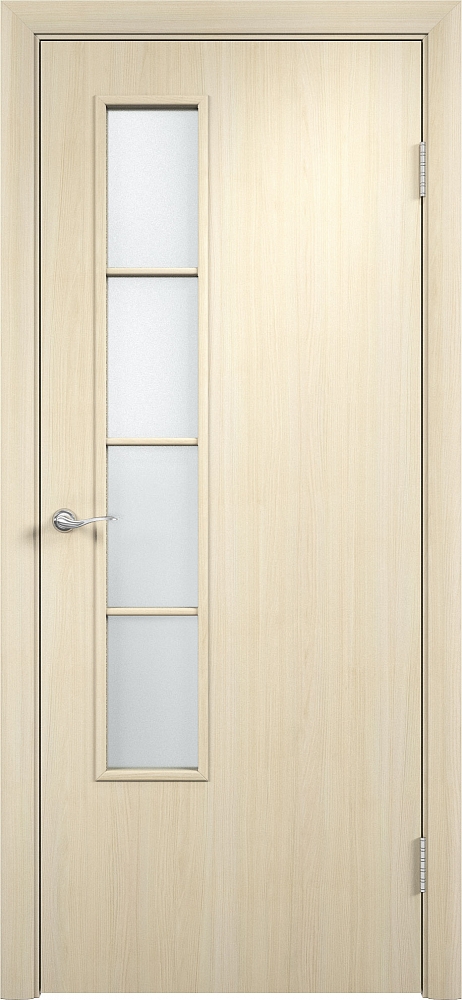Двери в интерьере - Дверь усиленная V ПВХ беленый дуб, сатинат 05