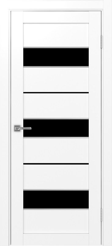 Двери в интерьере - Дверь Эко 526.122 АПП белый снежный молдинг SC, lacobel черный