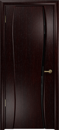 Двери в интерьере - Дверь Арт Деко Лиана-1 венге, черный триплекс