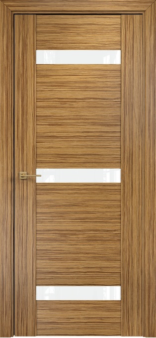 Двери в интерьере - Дверь Оникс Парма 3 зебрано, глухая лакобель RAL 0333