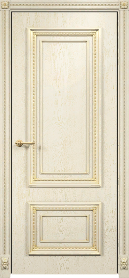 Двери в интерьере - Дверь Оникс Мадрид эмаль слоновая кость с золотой патиной, глухая