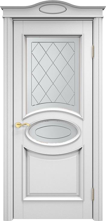 Двери в интерьере - Дверь Итальянская Легенда массив ольхи ОЛ26 эмаль белая, стекло 26-2