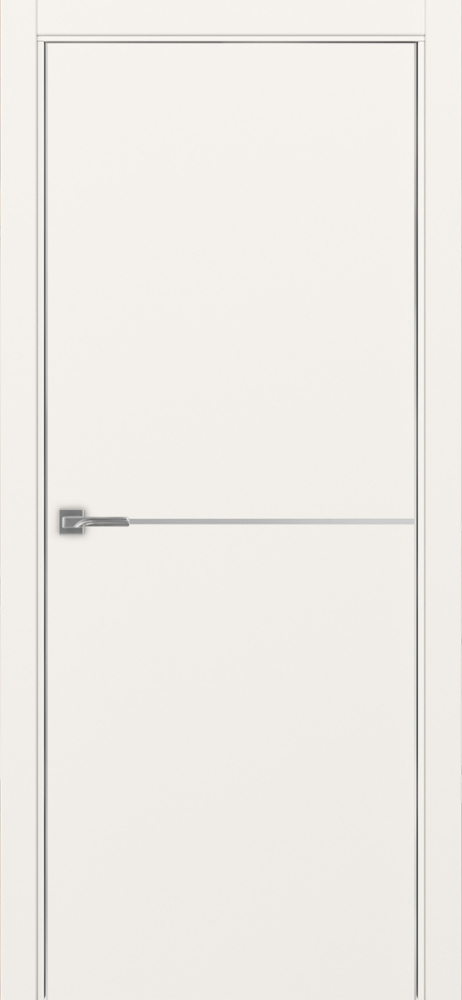 Двери в интерьере - Дверь Эко 202 бежевый молдинг SC, кромка AL хром SC с 2-х сторон, глухая
