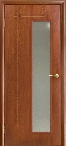 Двери в интерьере - Дверь Оникс Вертикаль красное дерево, сатинат