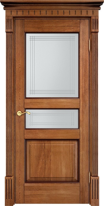 Двери в интерьере - Дверь Итальянская Легенда массив дуба Д5 орех 10% с патиной, стекло 5-2