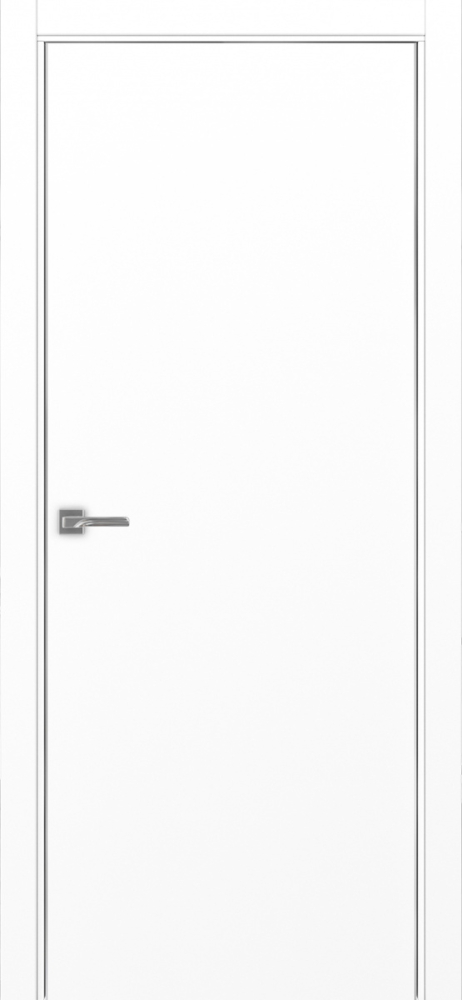 Двери в интерьере - Дверь Эко 201 белый снежный, кромка AL хром SC с 2-х сторон, глухая