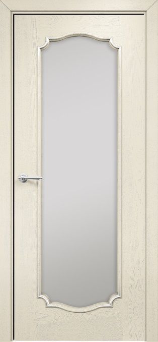 Двери в интерьере - Дверь Оникс Венеция 2 эмаль слоновая кость патина серебро, сатинат