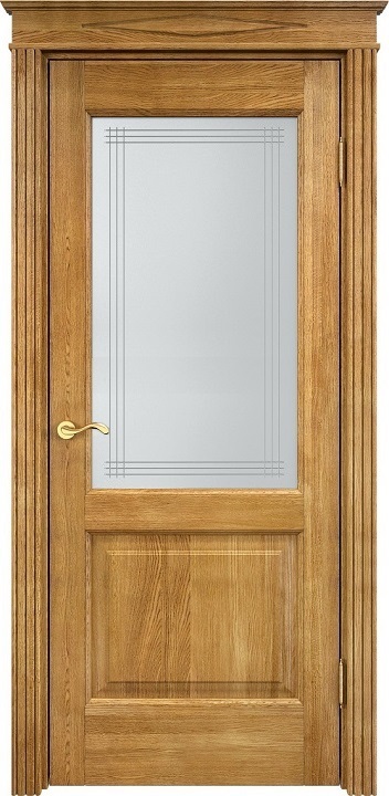 Двери в интерьере - Дверь Итальянская Легенда массив дуба Д13 орех 5%, стекло 13-6