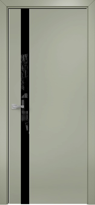 Двери в интерьере - Дверь Оникс Верона 1 эмаль RAL 7038, триплекс черный