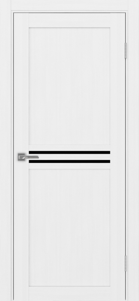 Двери в интерьере - Дверь Эко 552.12 белый лед, lacobel черный