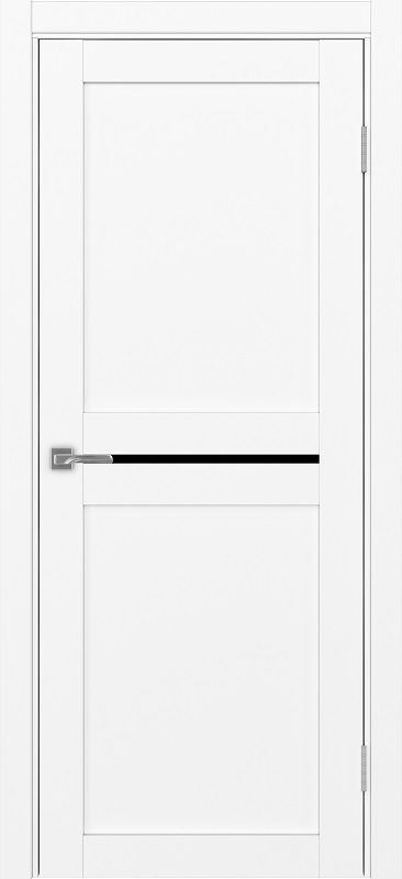 Двери в интерьере - Дверь Эко 520.121 белый снежный, lacobel черный