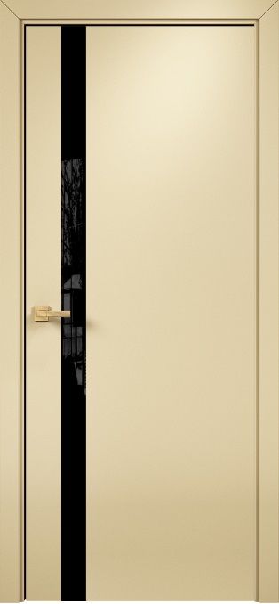 Двери в интерьере - Дверь Оникс Верона 1 эмаль RAL 1015, глухая, триплекс черный